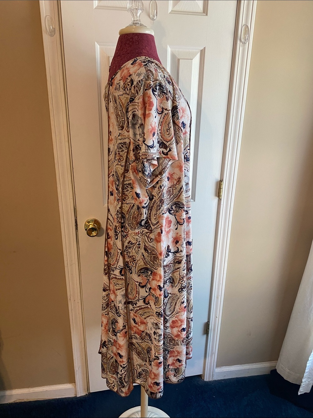 Sami & Jo Plus 26/28 Midi Scoop-Neck Dress in Peach Floral Paisley Event Wear - Picture 4 of 7